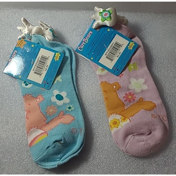 Care Bears Kids Socks Lot – 2 Pairs Size 9-11  3D Plush Bear Heads  Cute NWT - Picture 2 of 4